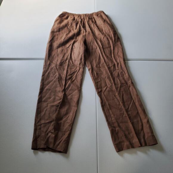 IC Collection Pants Womens Medium Linen Pull On Elastic Waist Made in USA 3474P - Picture 1 of 9
